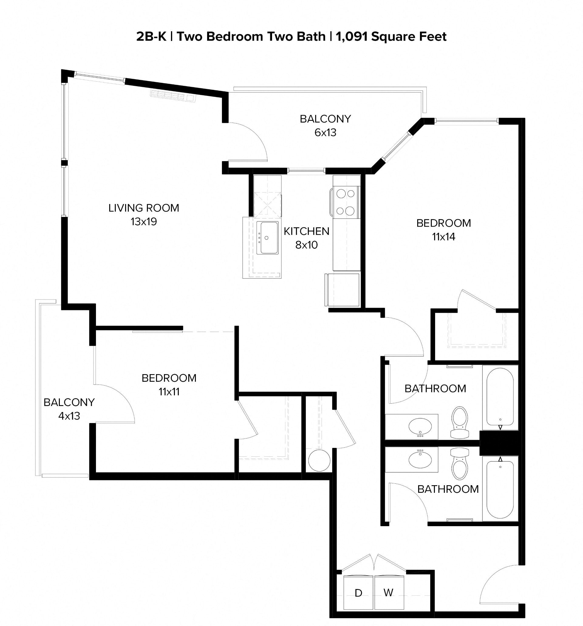 Harbor Sky 2x2 E Floor Plan